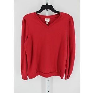 WOMEN'S VNECK PULLOVER SWEATER KNOX ROSE RED M
